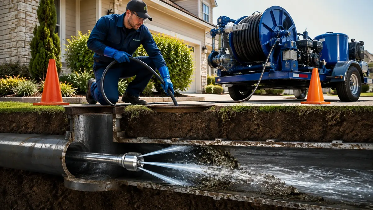 Main Sewer Line Hydro Jet Cleaning in Tollhouse